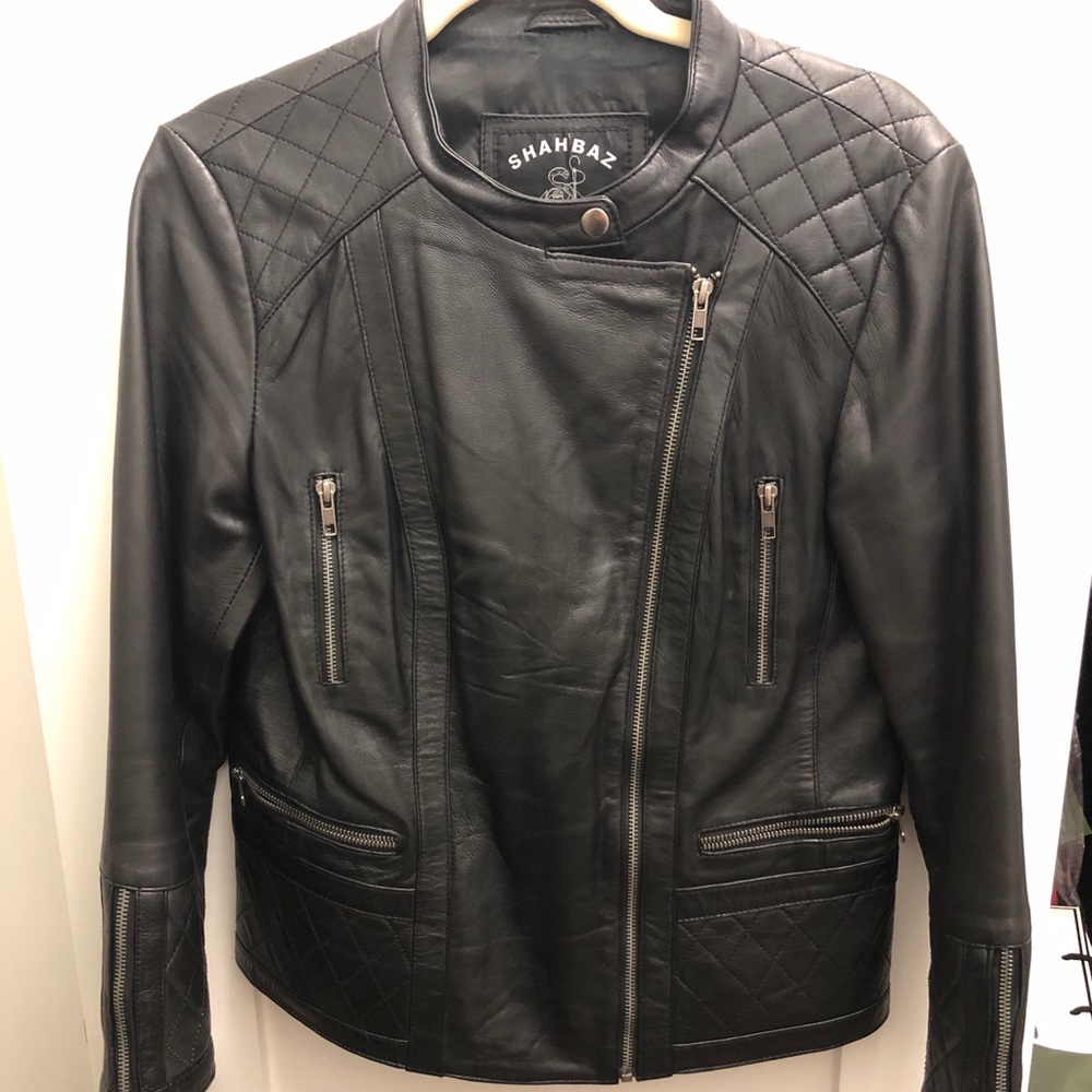 Black unique leather jacket custom order and made